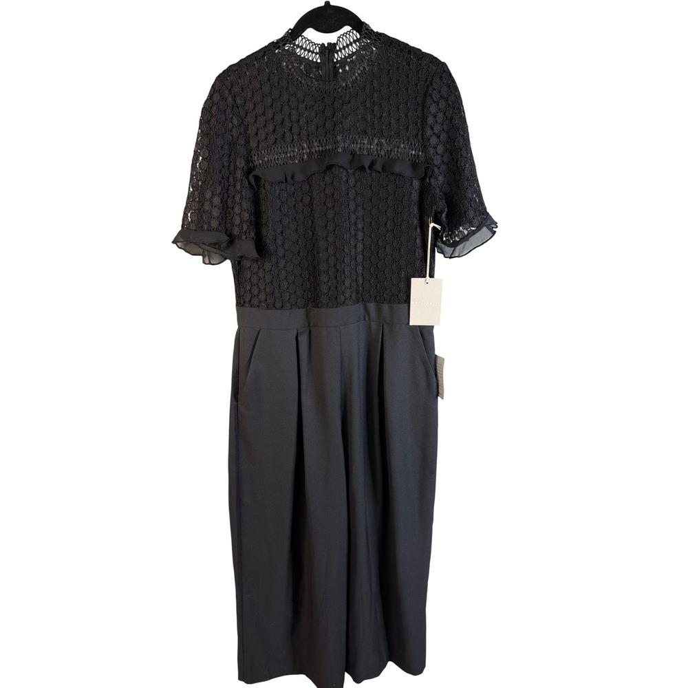 Chelsea28 Womens Black Lace Bodice Wide Leg‎ Jumpsuit HL402583MI Size 12 NEW